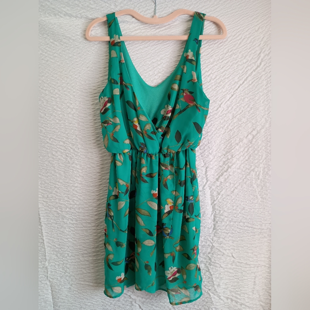 💸2/$20💸 Lush Elegant Green Floral Midi Dress M